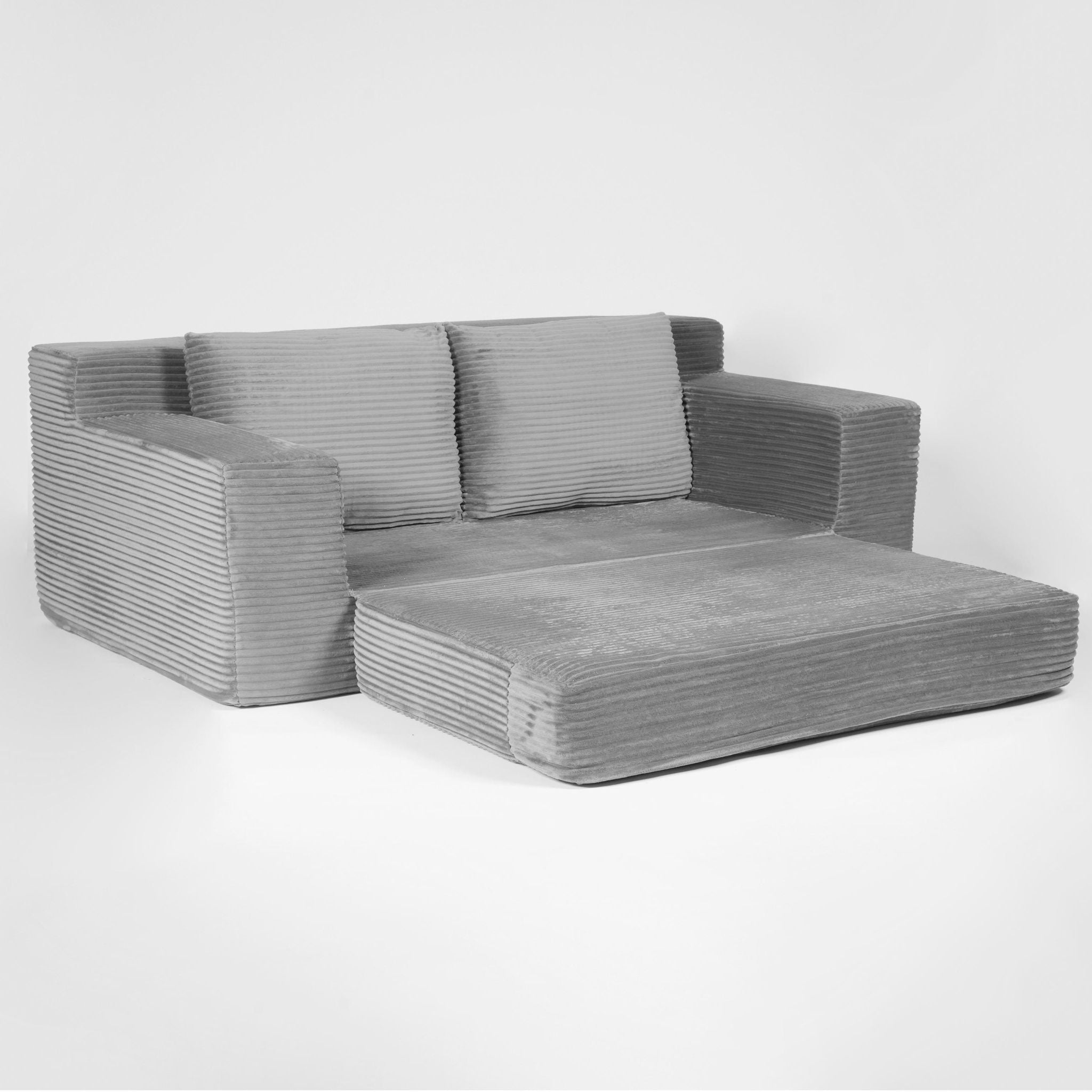 Loveseat Sofa, Comfortable Deep Seat Sofa Bed, Modern Small Corduroy Couch For Living Room Bedroom,Reversible Cushion With Pillows,No Assembly Required,Dark Gray