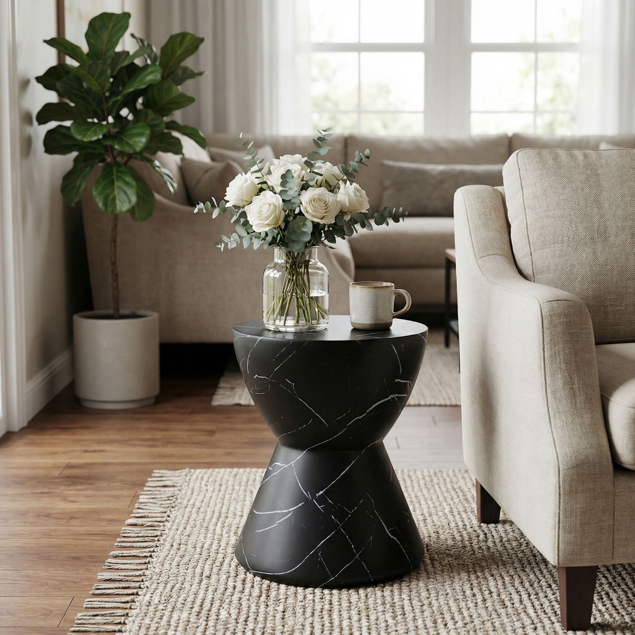 Outdoor, Lightweight Concrete Side Table