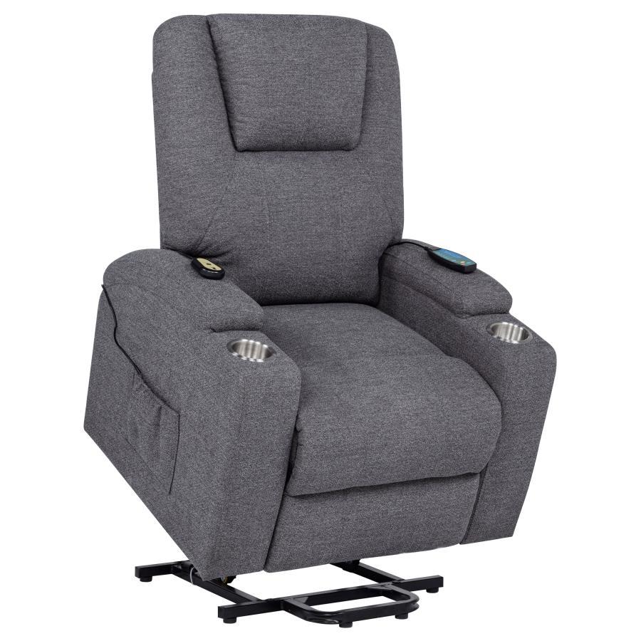 Louie - Chenille Upholstered Power Lift Massage Chair