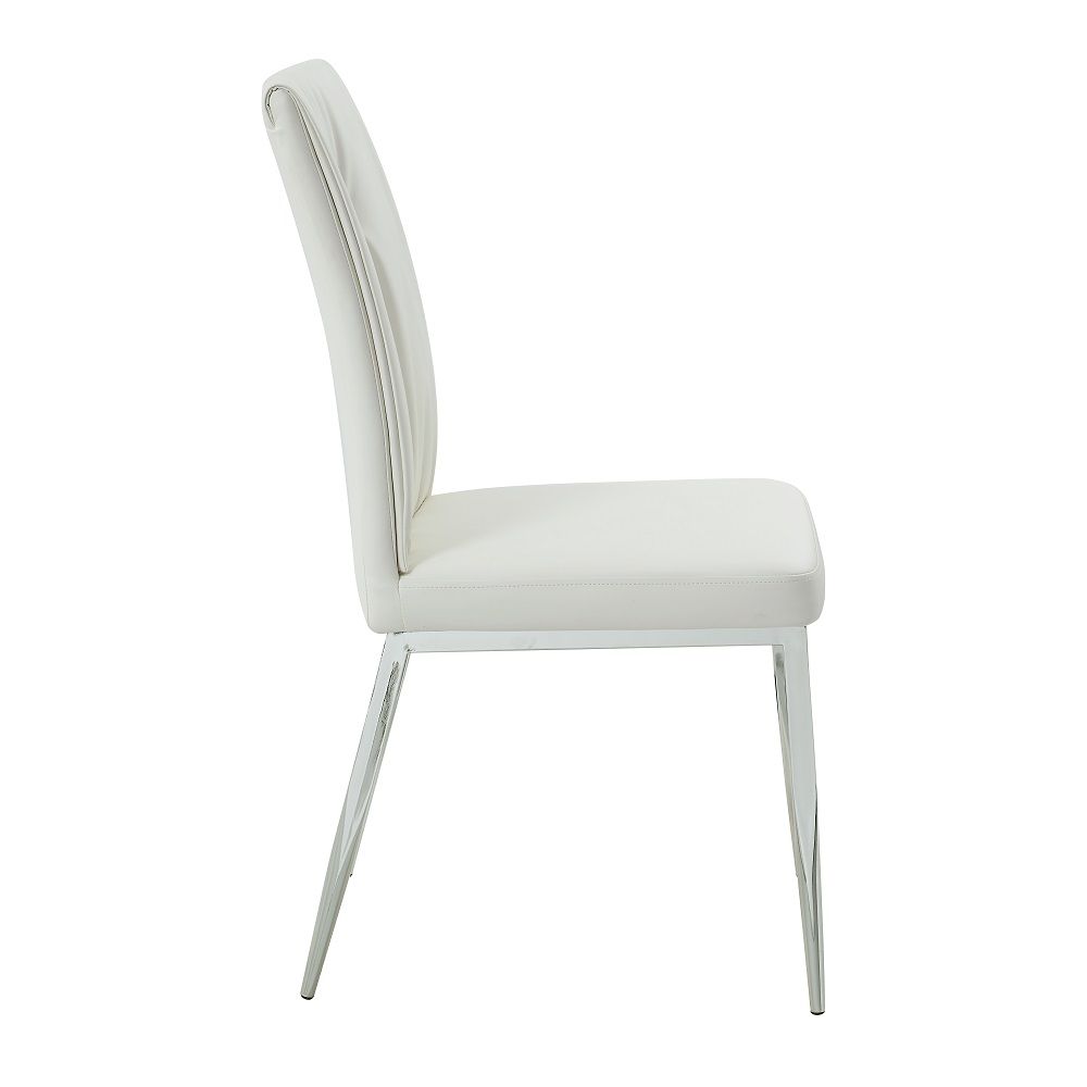 ACME Kamaile - Side Chair (Set of 2) - Beige Chrome | Meri Furniture