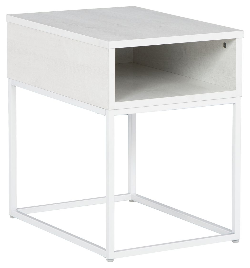 Signature Design by Ashley® Deznee - White - Rectangular End Table | Meri Furniture