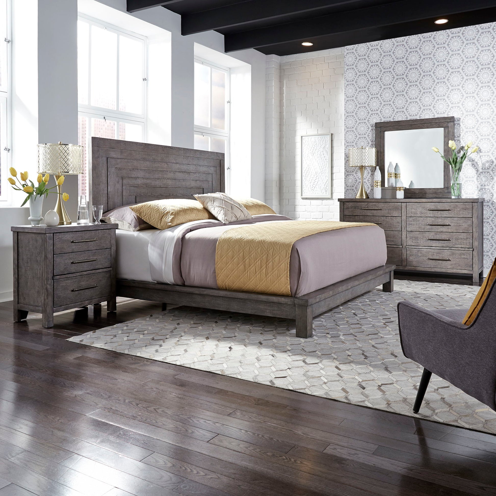 Liberty Furniture Modern Farmhouse - Platform Bed, Dresser & Mirror | Meri Furniture
