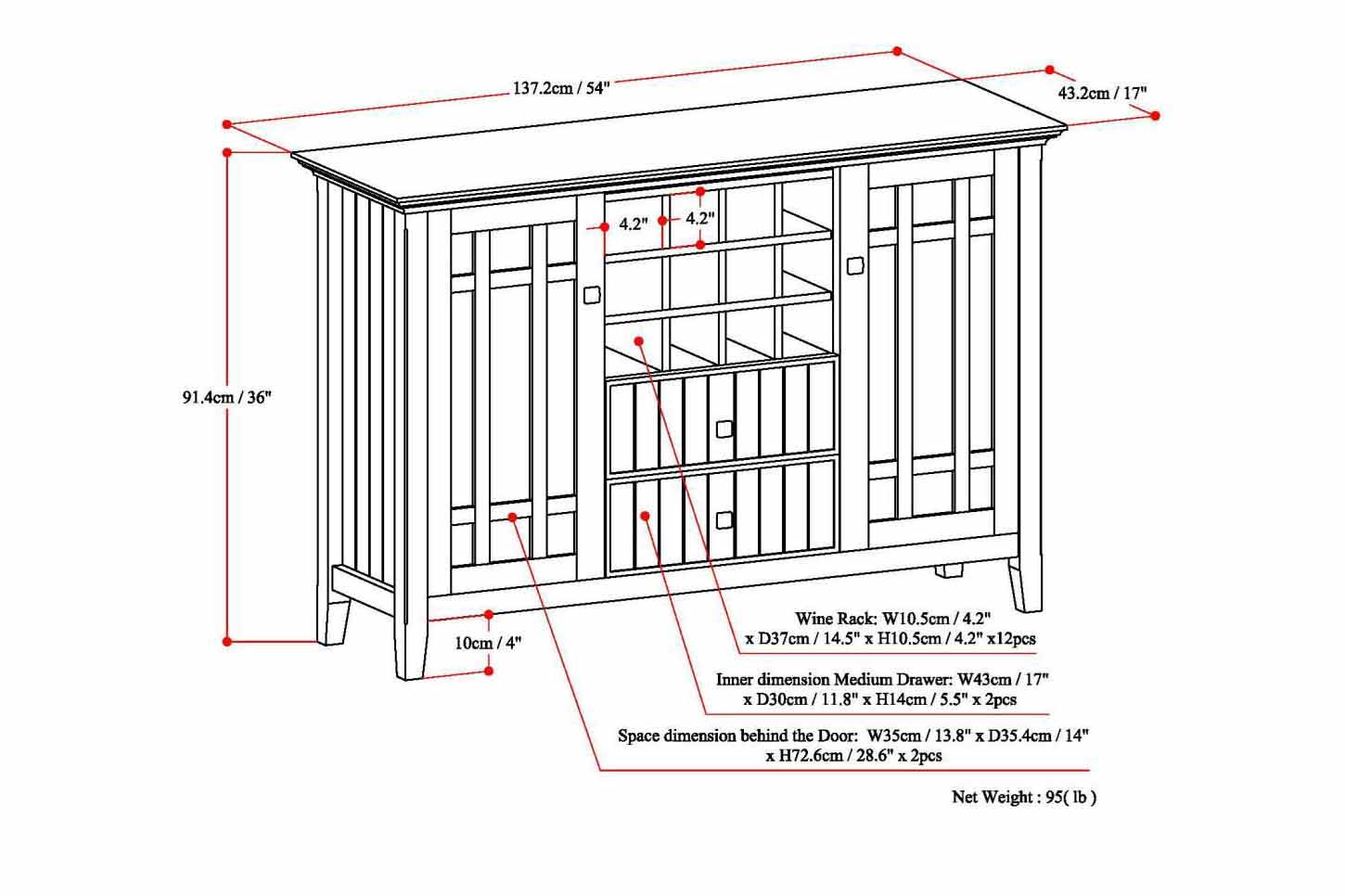Bedford - Sideboard Buffet And Wine Rack