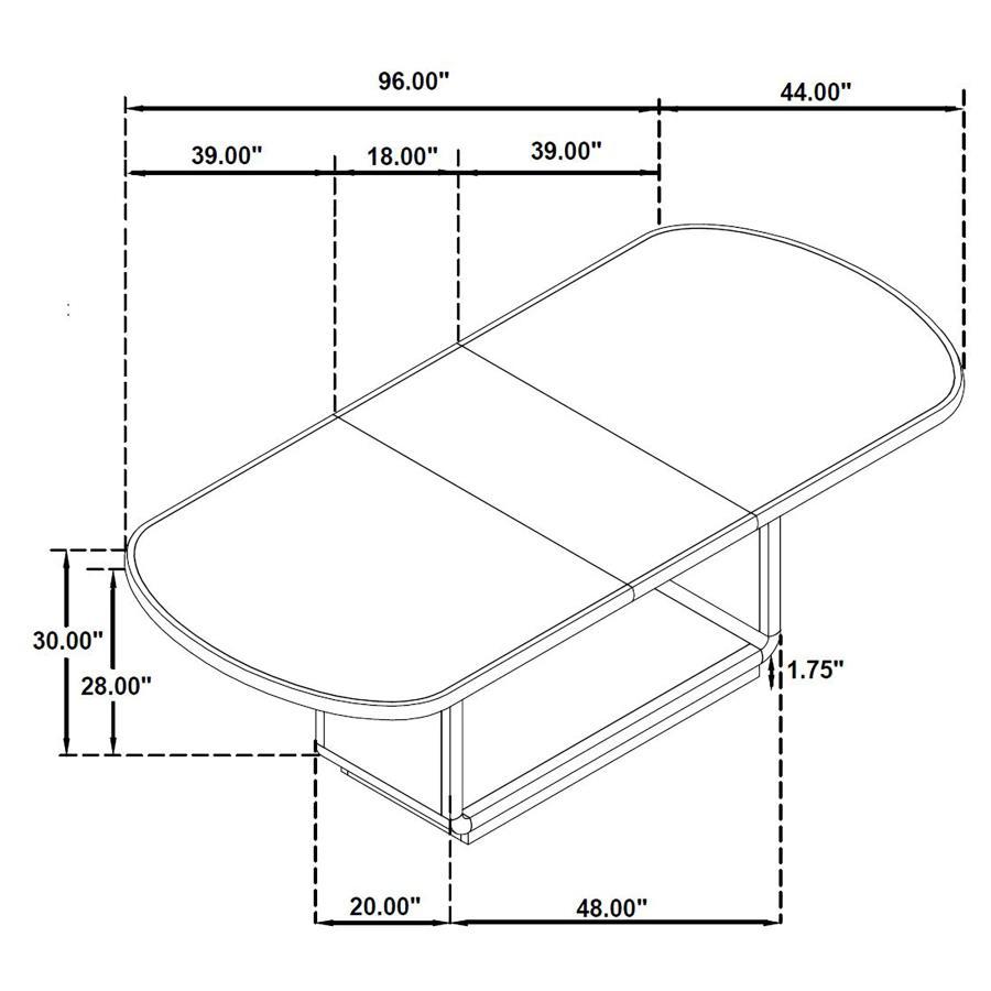 Leandro - 78" Extension Dining Room Table - Burnished Black