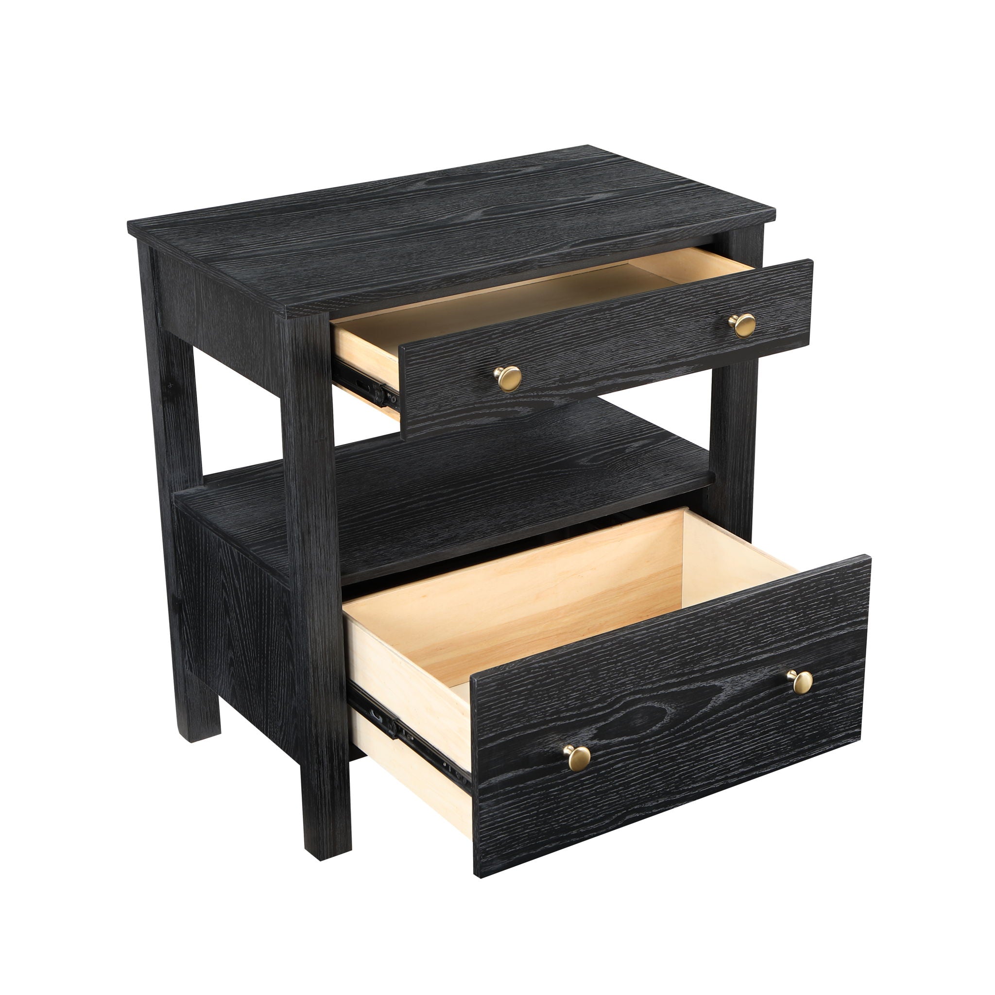 Danielle - 2 Drawer Nightstand With Knobs - Black