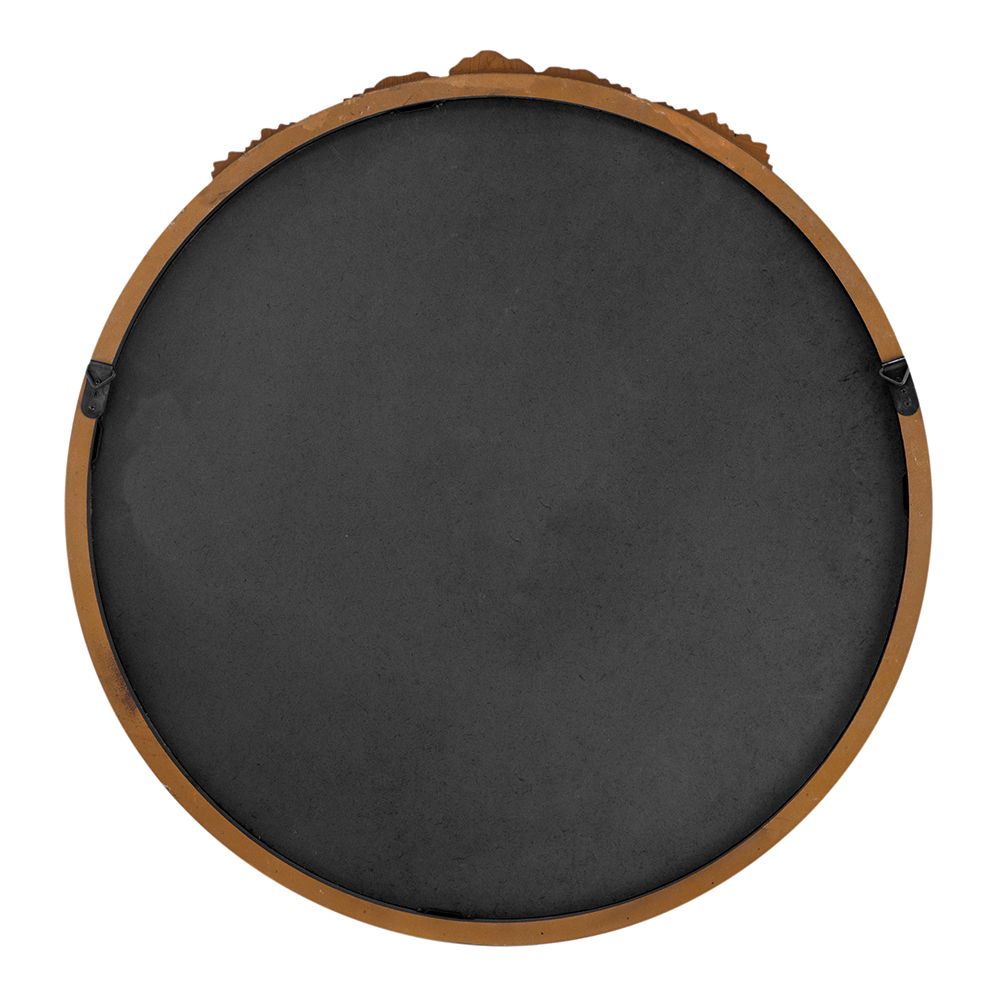 Round Hand Carved Rose Antique Mirror Frame, Wall Mirror For Live Space