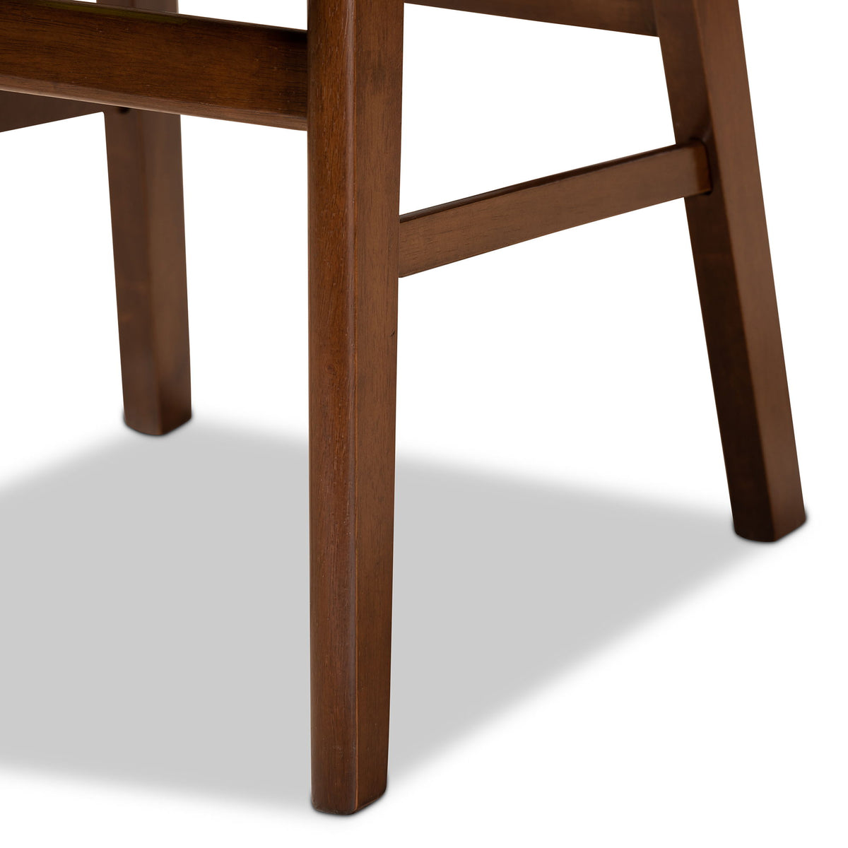 Euclid Mid-Century Modern Sand Fabric Upholstered and Walnut Brown Finished Wood 5-Piece Dining Set