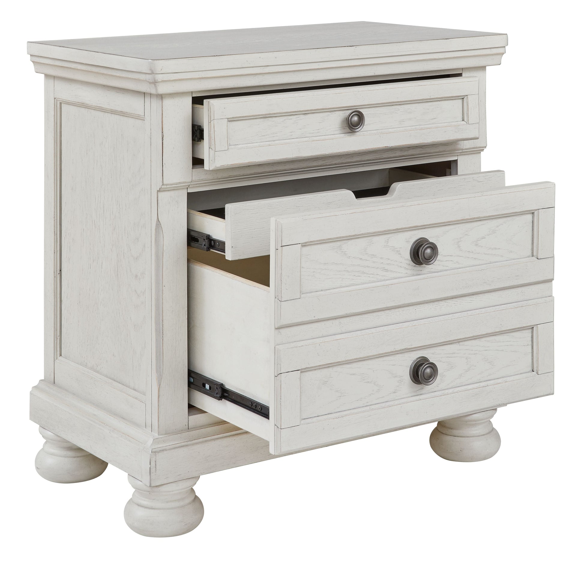 Signature Design by Ashley® Robbinsdale - Antique White - Two Drawer Night Stand | Meri Furniture