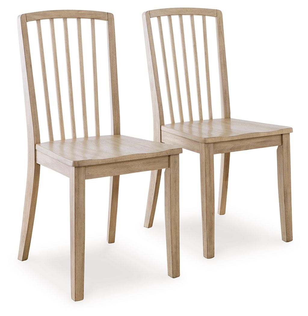 Signature Design by Ashley® Gleanville - Light Brown - Dining Room Side Chair (Set of 2) | Meri Furniture