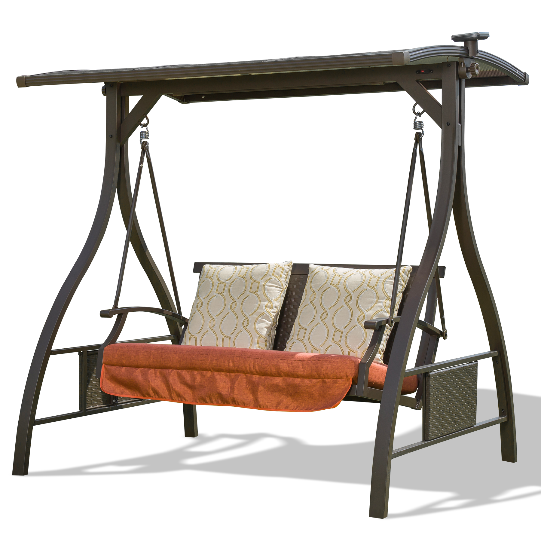 Patio Porch Swing Adjustable Canopy Deluxe Hammock Swing Glider