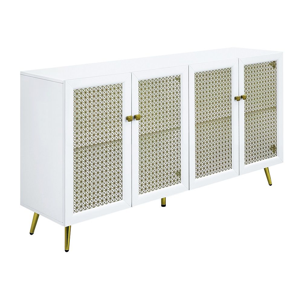ACME Gaerwn - Console Cabinet With LED - White High | Meri Furniture
