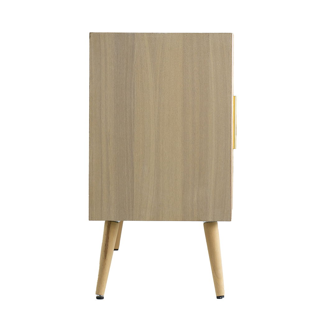 Wooden Accent TV Cabinet With 3 Doors - Brown