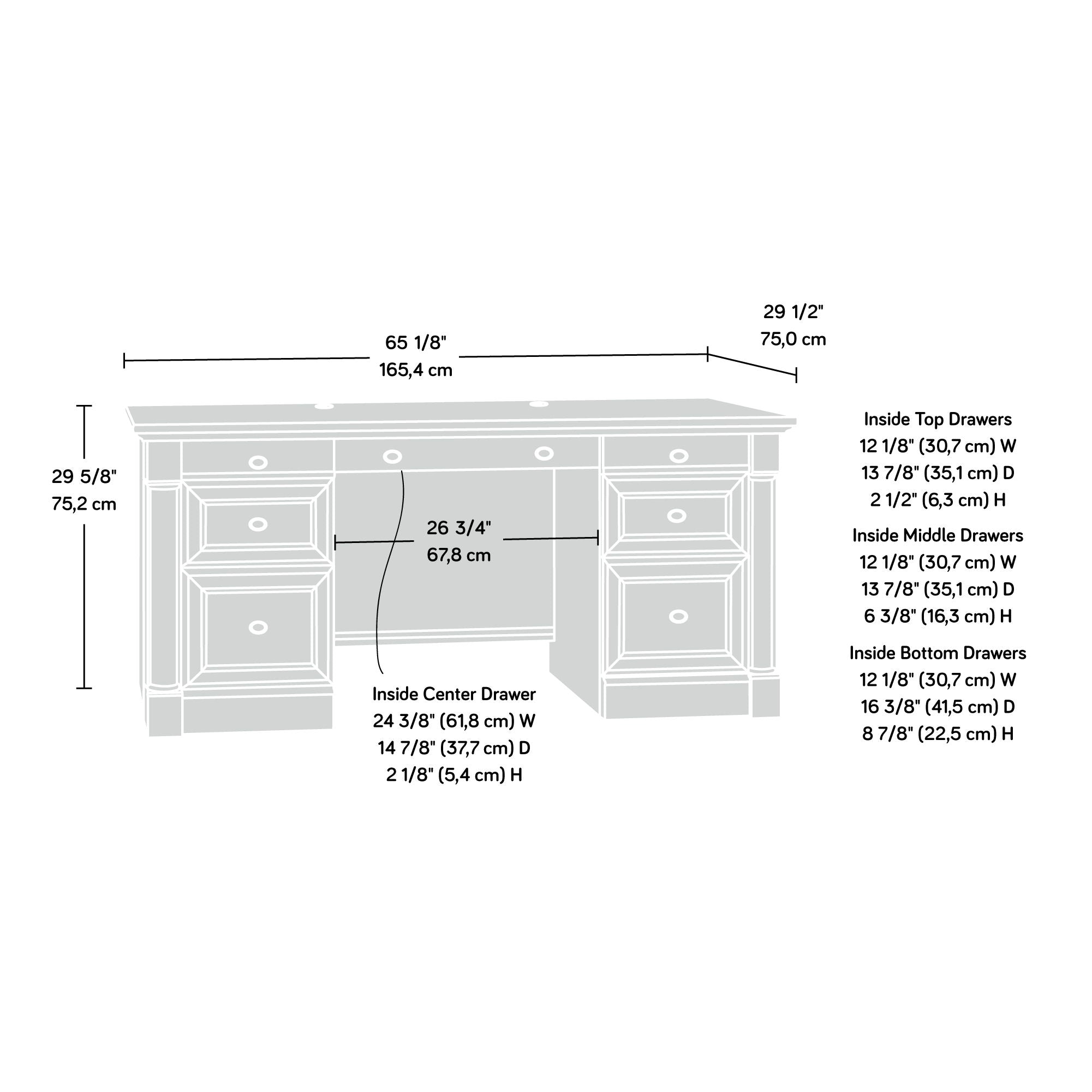 Double Ped Executive Desk in Select Cherry