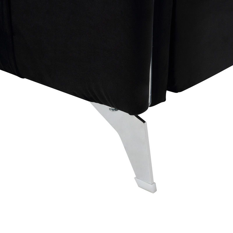 Hathaway 32"W Black Velvet Modern Chic Accent Armchair