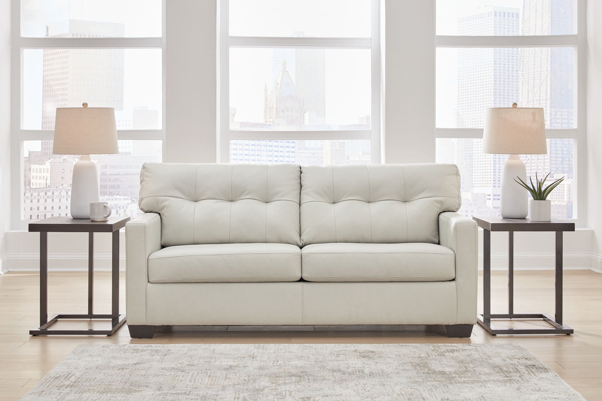 Signature Design by Ashley® Belziani - Coconut - 4 Pc. - Sofa, Loveseat, Chair And A Half, Ottoman | Meri Furniture