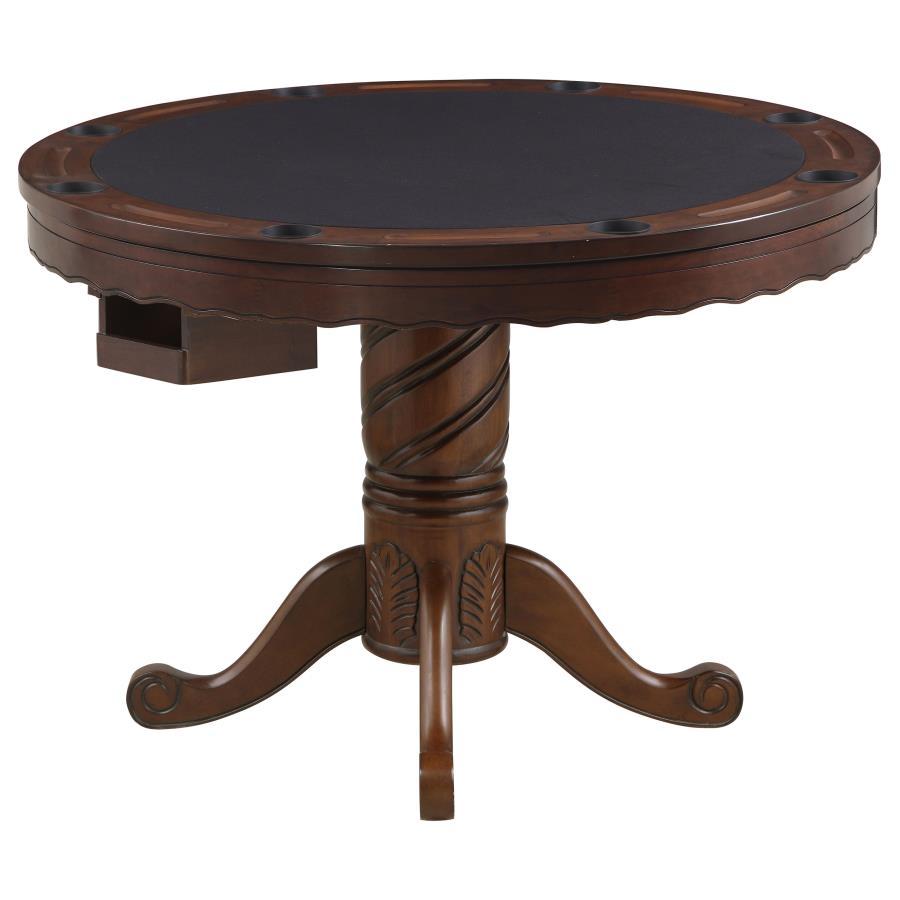 Coaster Fine Furniture Turk - Round Dining And Billiard Poker Game Table - Tobacco | Meri Furniture