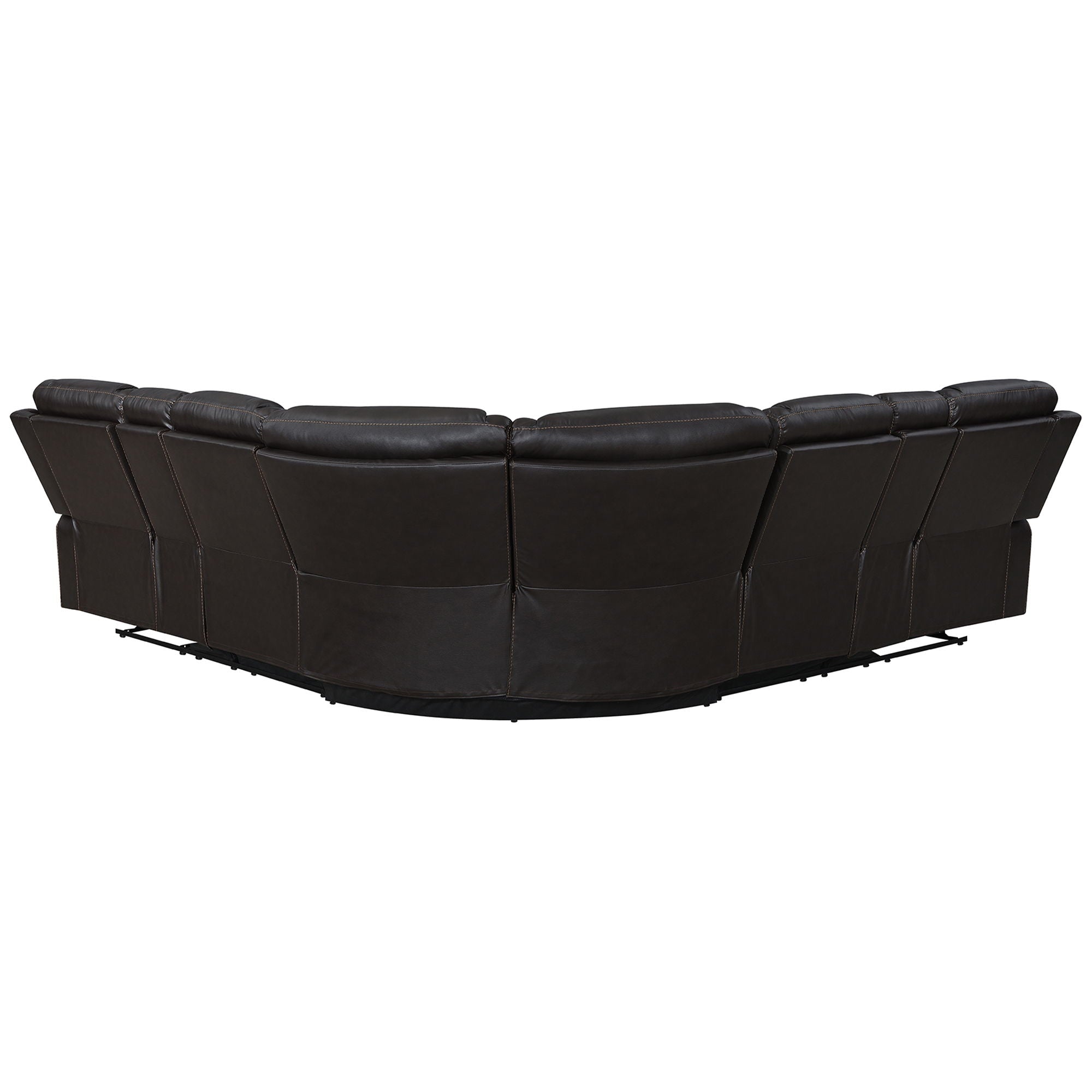 Manual Reclining Sectional Sofa Set, L Shaped Symmetrical Motion Sofa Corner Couch Sets With Storage Boxes, 4 Cup Holders And LED Light Strip For Living Room