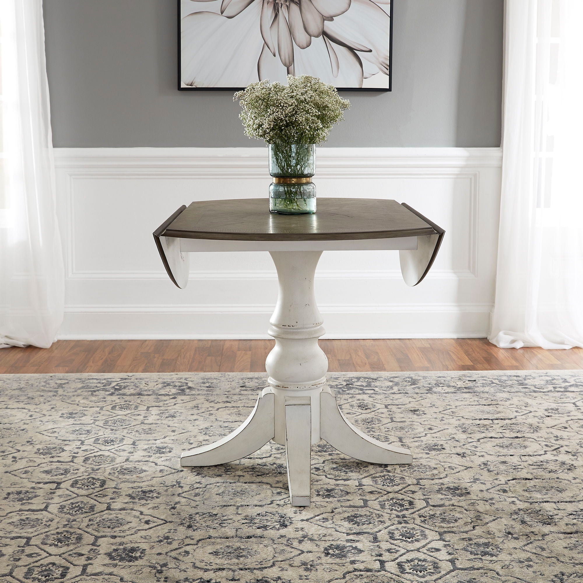 Liberty Furniture Magnolia Manor - 3 Piece Drop Leaf Table Set - White | Meri Furniture