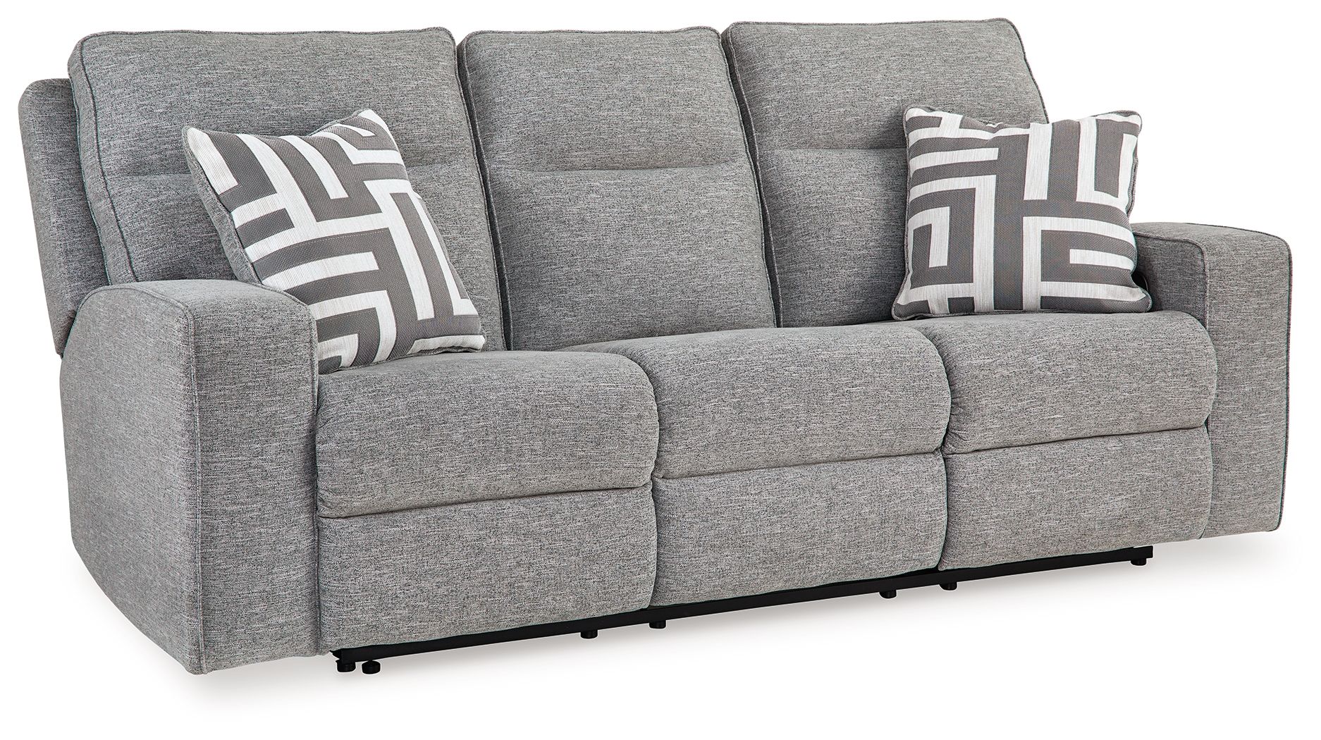 Signature Design by Ashley® Biscoe - Pewter - Power Reclining Sofa With Adj Headrest | Meri Furniture