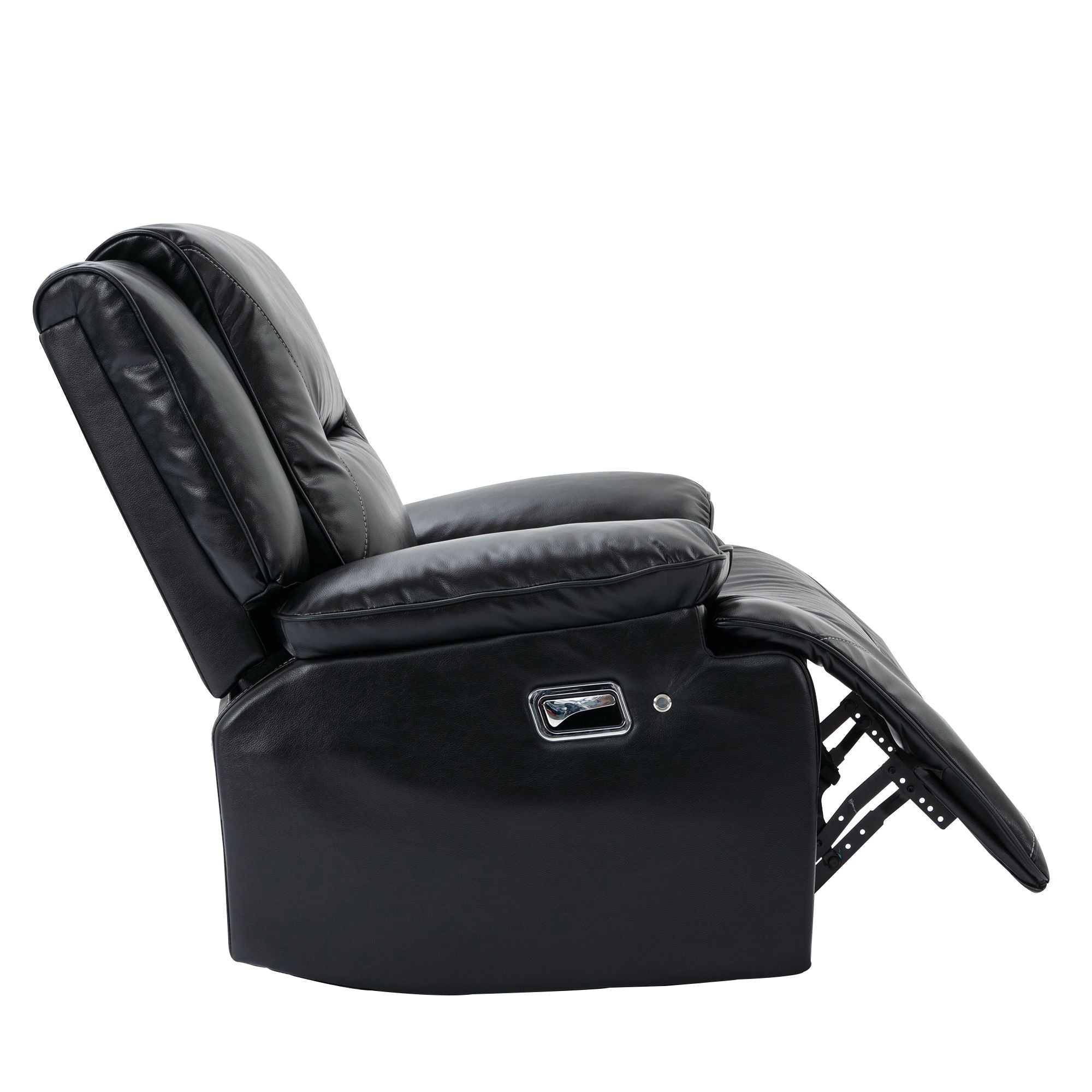 360° Swivel And Rocking Home Theater Recliner Manual Recliner Chair With A LED Light Strip For Living Room