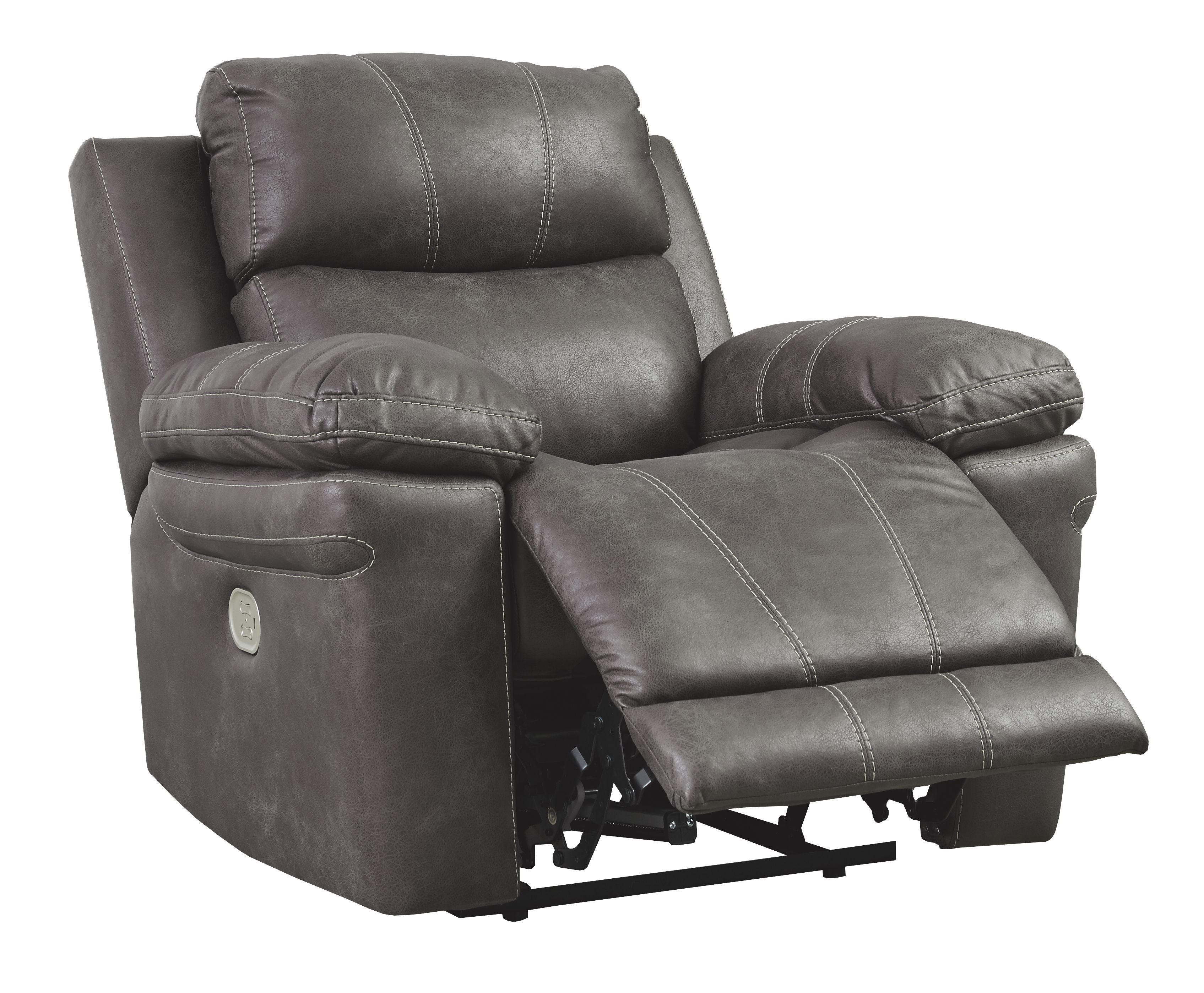 Ashley Furniture Erlangen - Dark Gray - Pwr Recliner/Adj Headrest | Meri Furniture