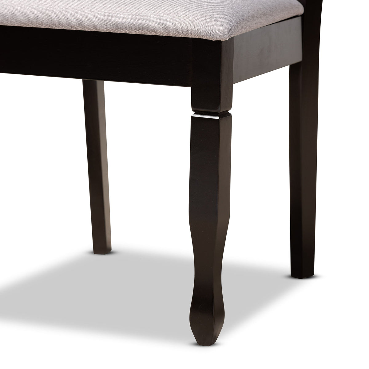 Millie Modern and Contemporary Grey Fabric Upholstered and Dark Brown Finished Wood 5-Piece Dining Set