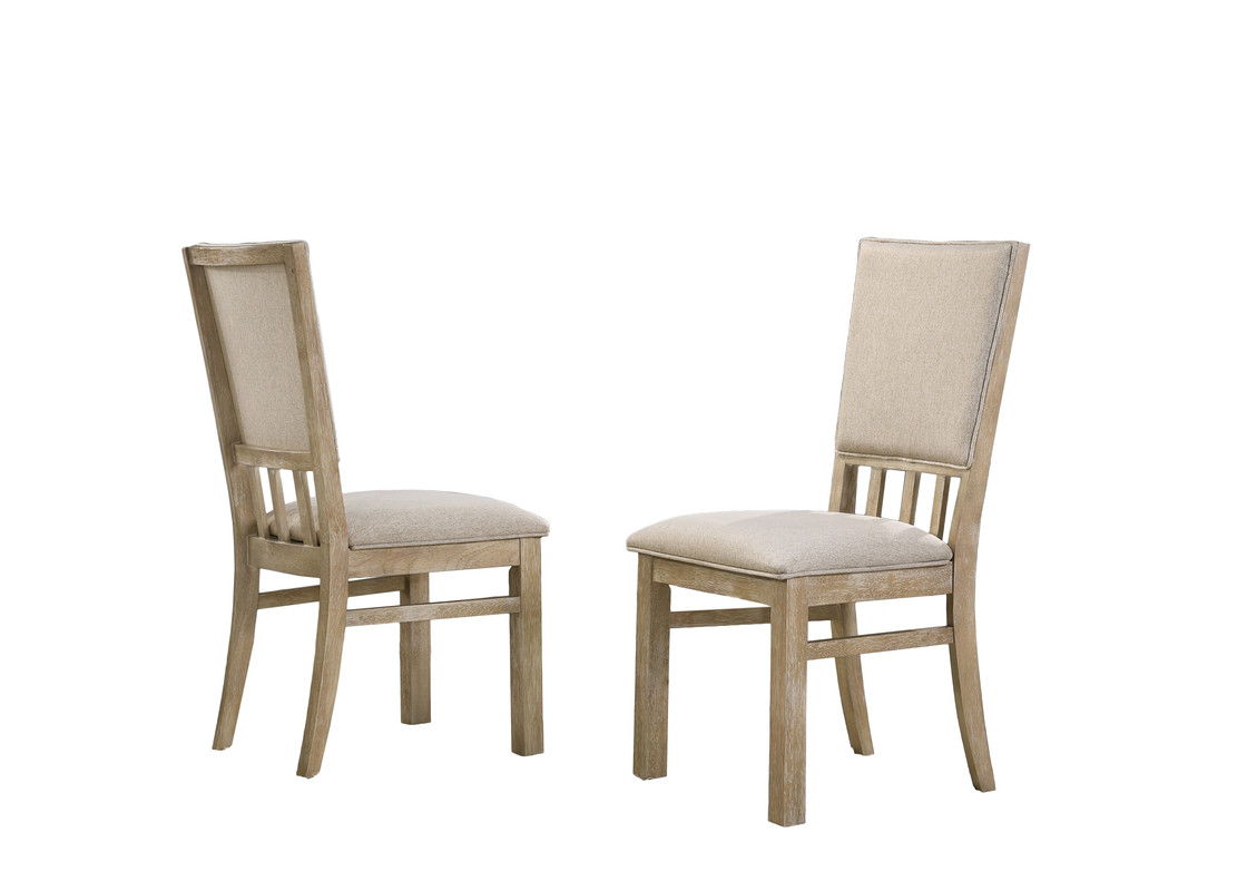 Brutus Set of 2 Reclaimed Wheat 19"W Contemporary Fabric Dining Chair