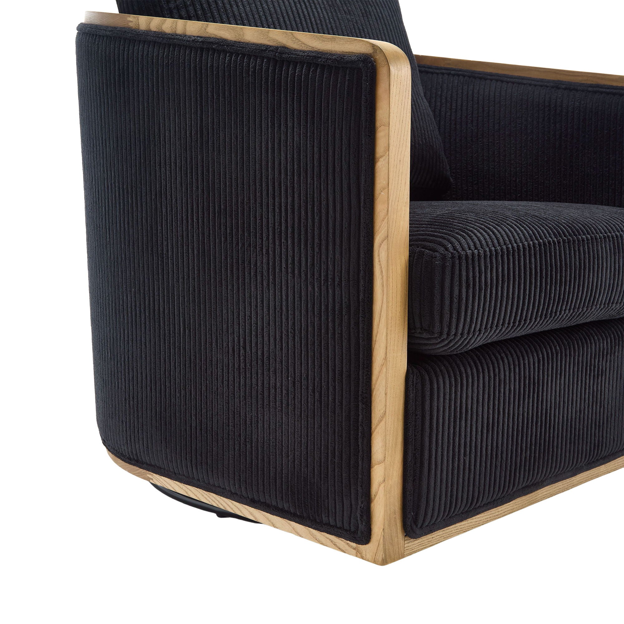 Corduroy Barrel Chair, 360 Degree Swivel