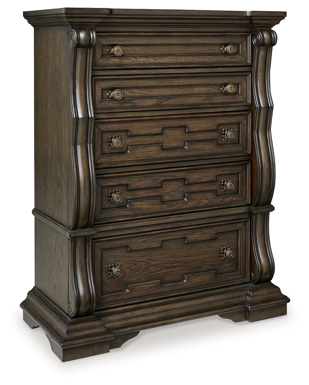 Signature Design by Ashley® Maylee - Dark Brown - Five Drawer Chest | Meri Furniture
