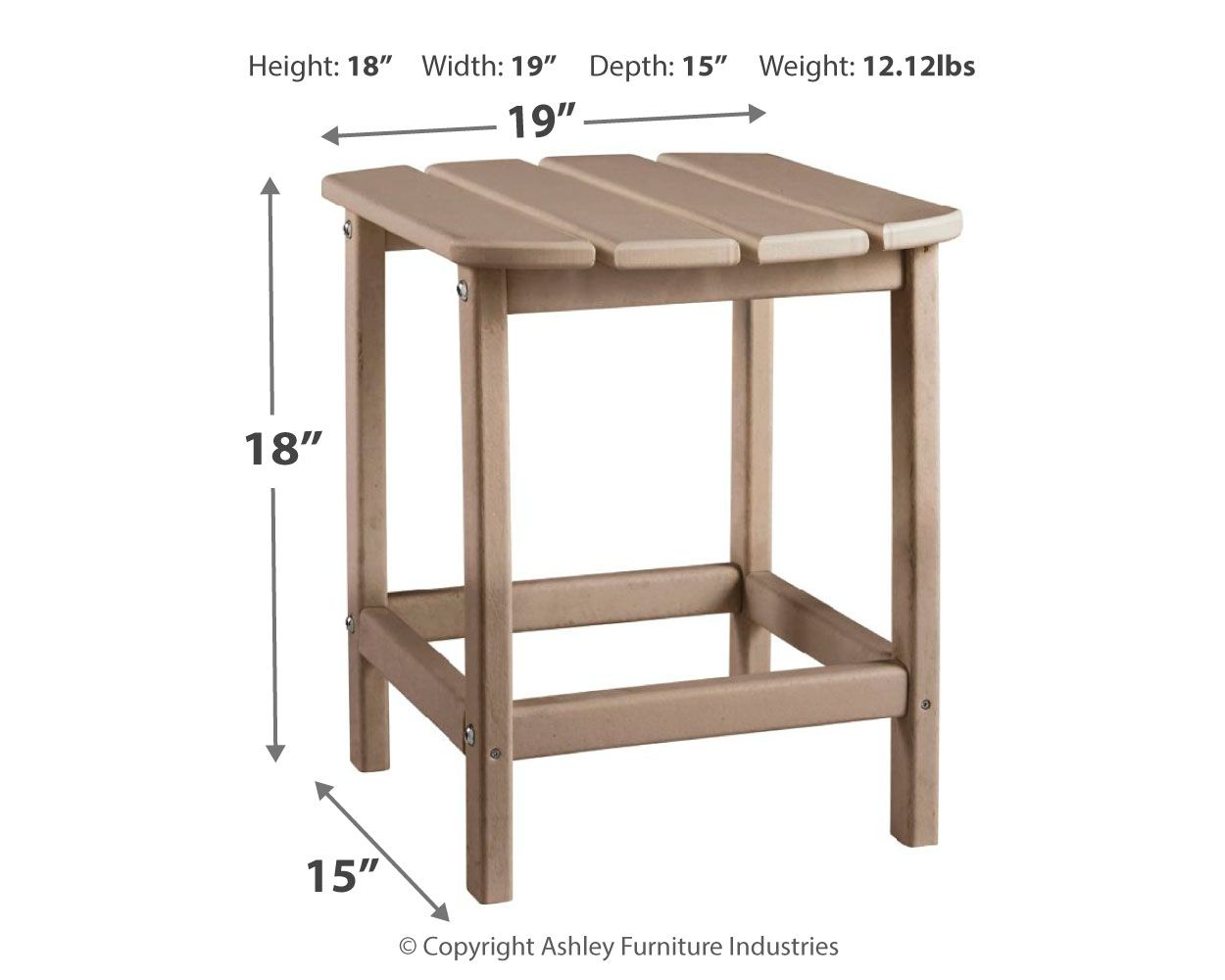 Signature Design by Ashley® Sundown Treasure - Outdoor End Table | Meri Furniture