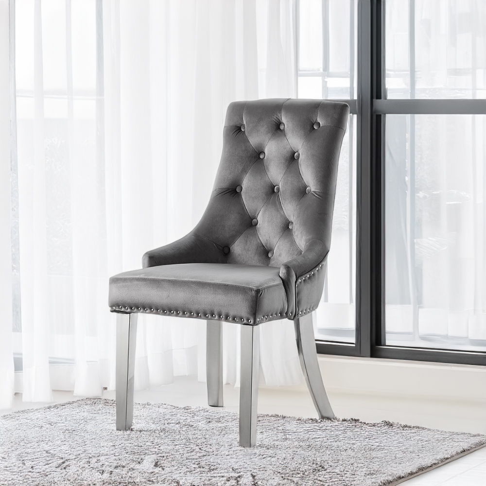ACME Satinka - Side Chair (Set of 2) - Dark Gray | Meri Furniture