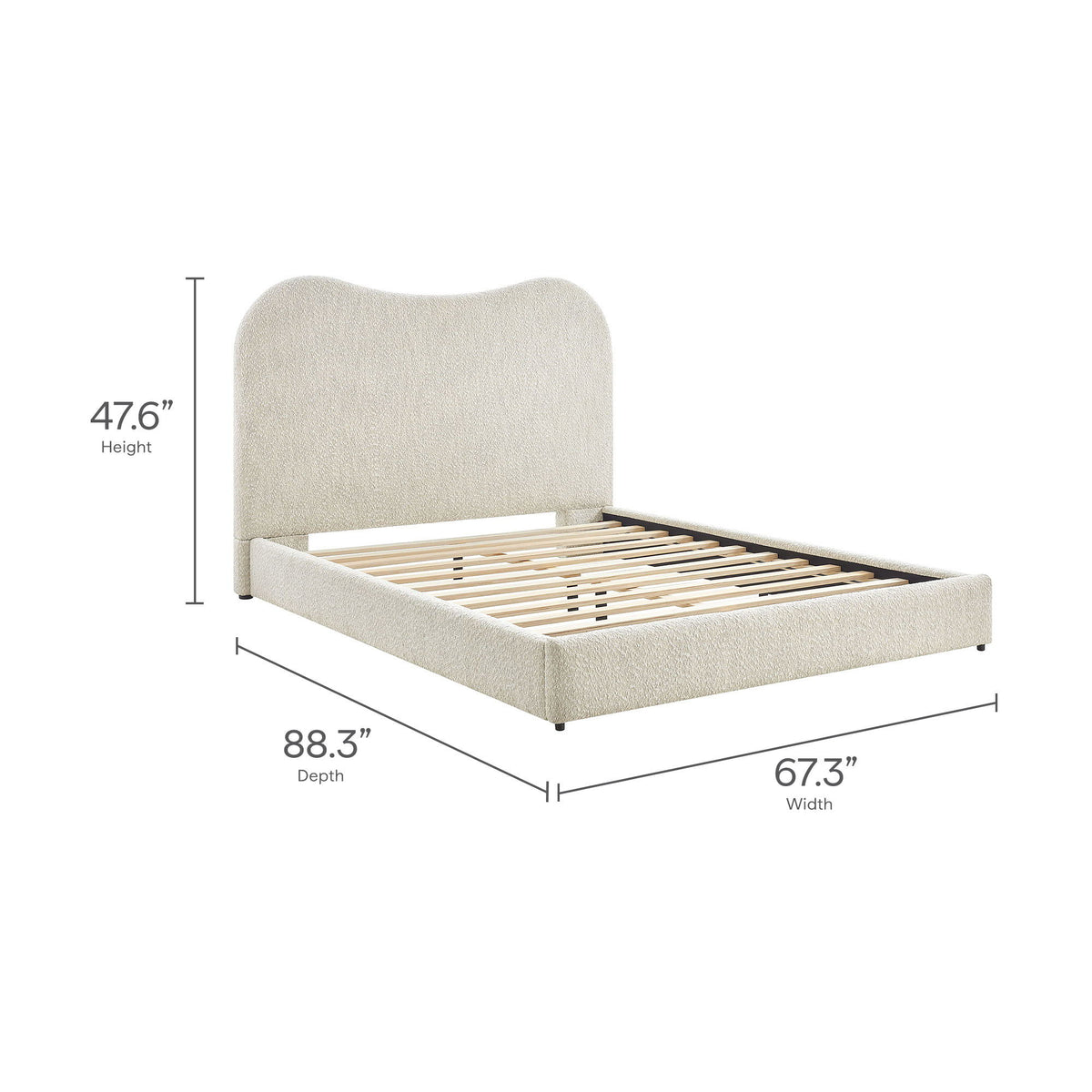 Seluna Boucle Queen Platform Bed by Modway