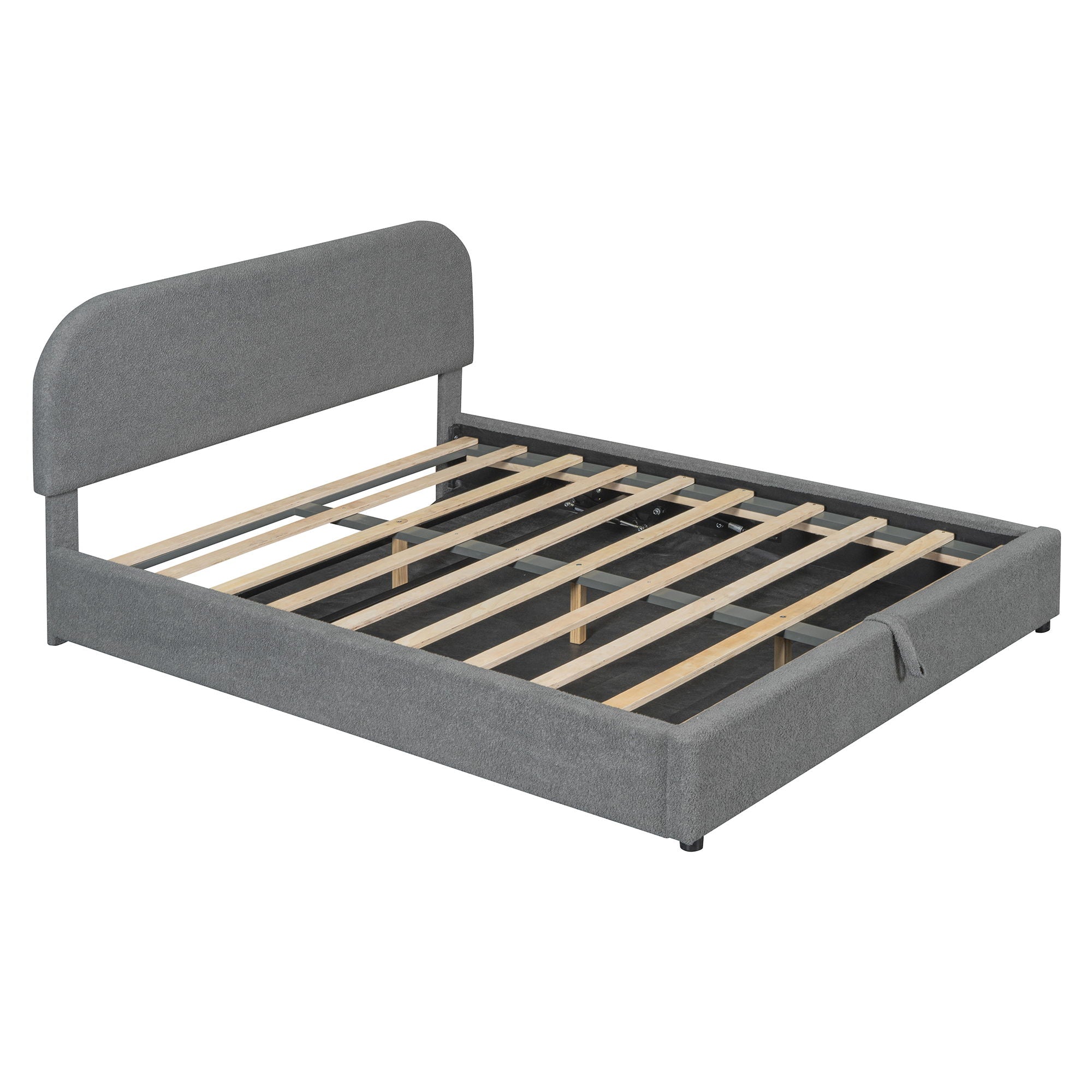 Upholstered Platform Bed With Hydraulic Storage System