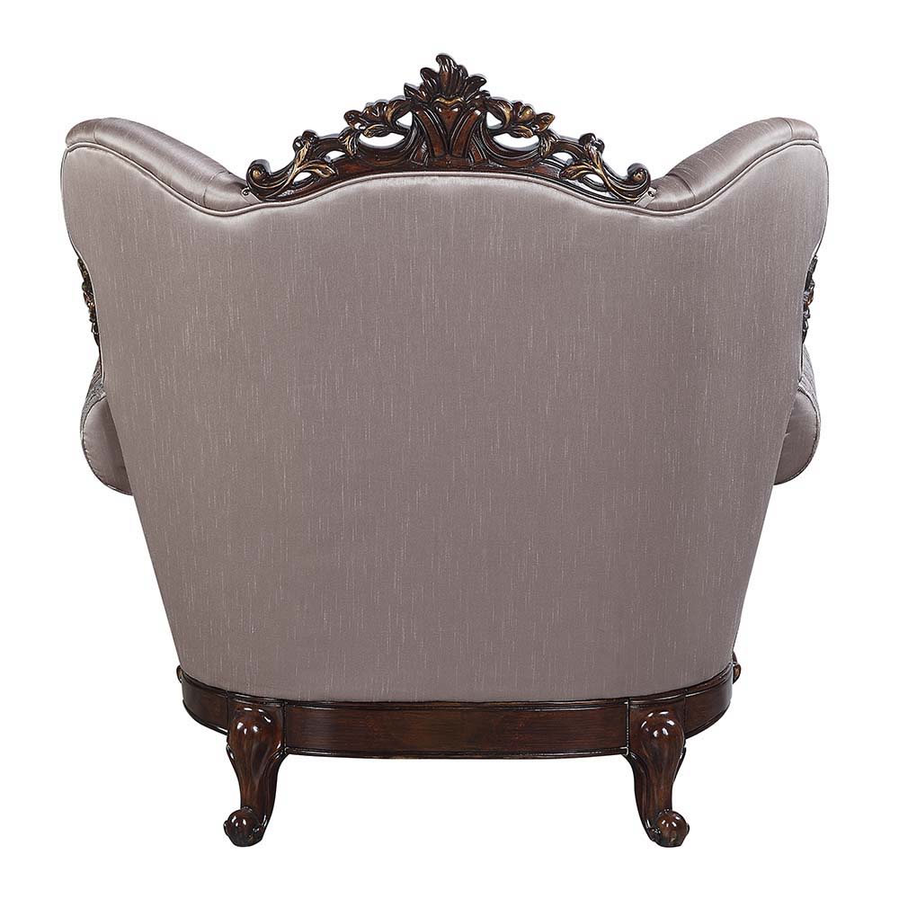 ACME Benbek - Chair - Fabric & Antique Oak Finish | Meri Furniture
