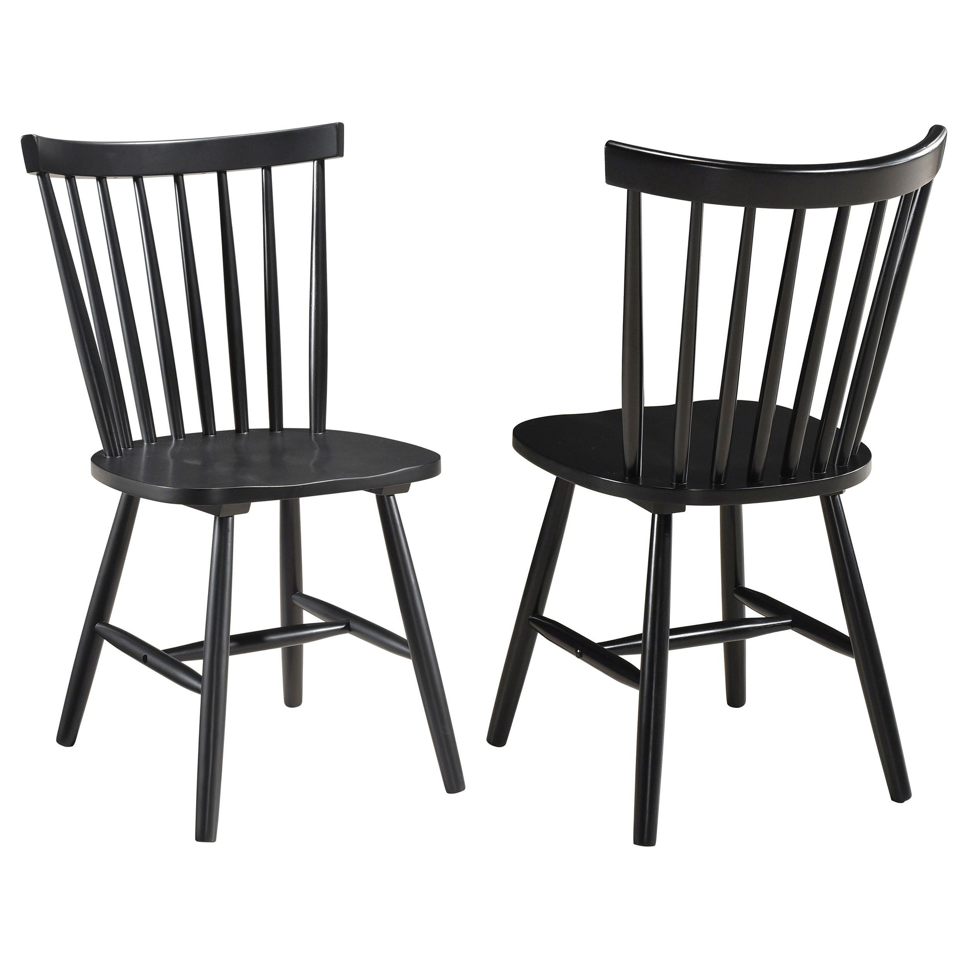 Coaster Fine Furniture Hollyoak - Windsor Wood Dining Side Chair (Set of 2) - Black | Meri Furniture