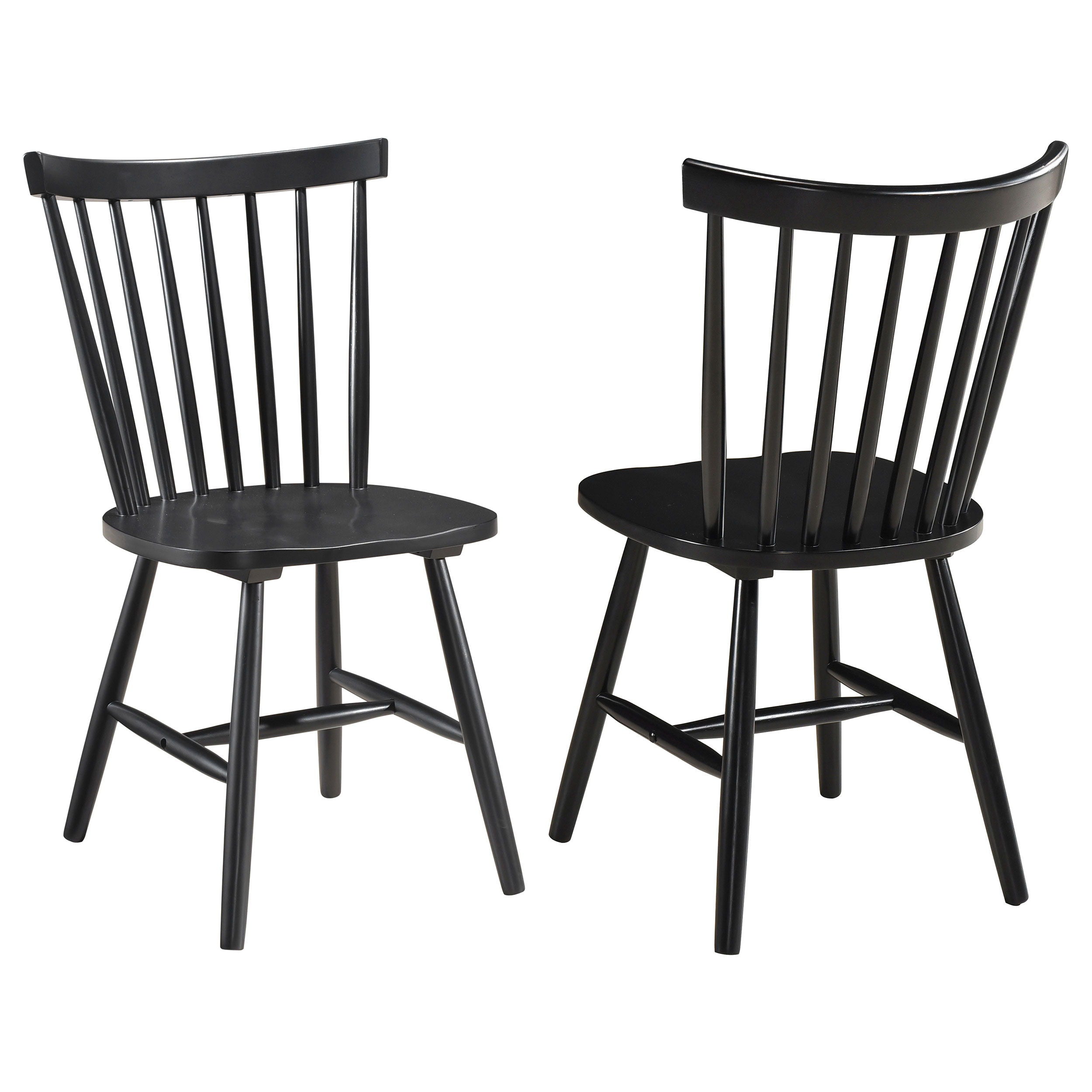 Coaster Fine Furniture Hollyoak - Windsor Wood Dining Side Chair (Set of 2) - Black | Meri Furniture