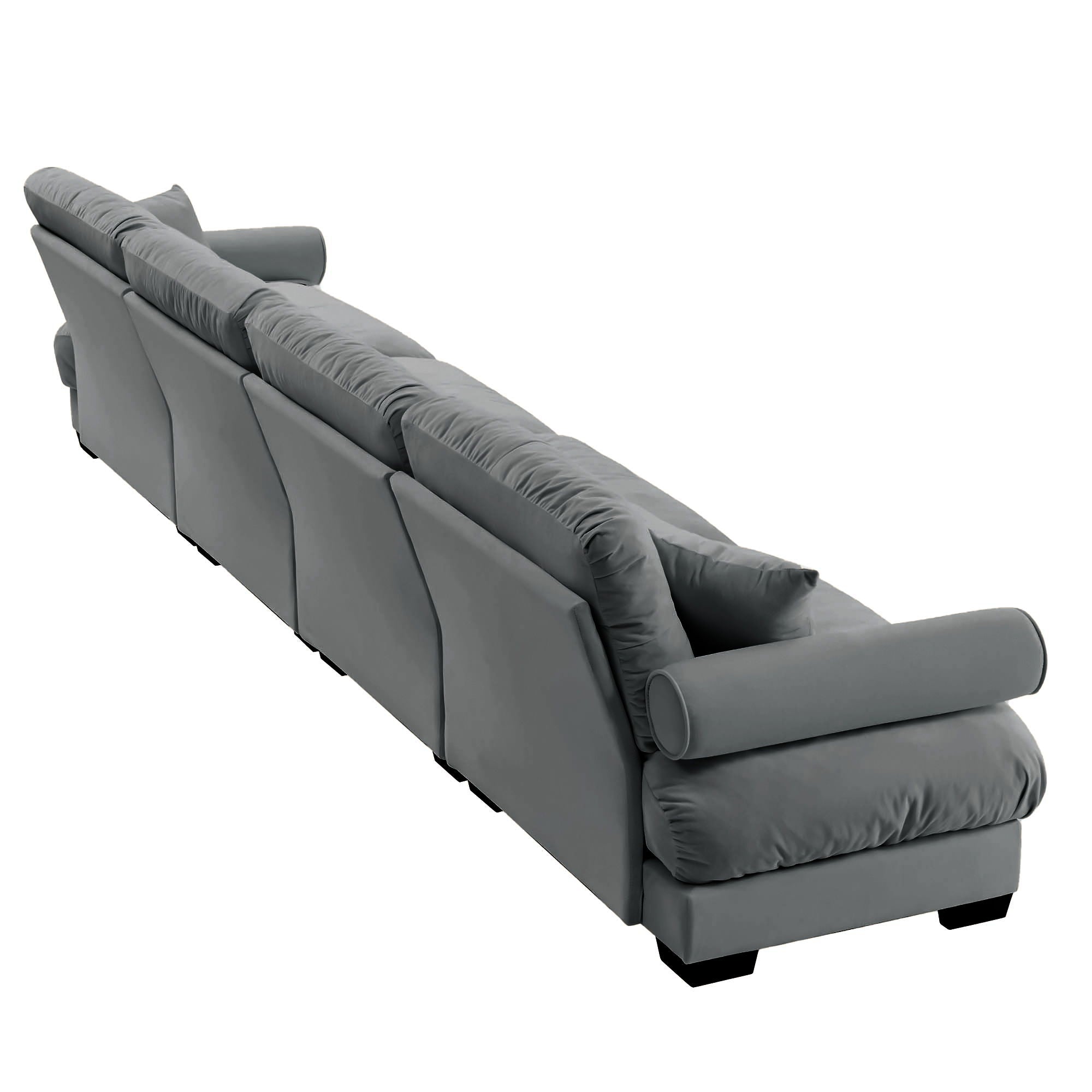 Super Comfort Oversized Modular Velvet Sectional Sofa, Deep Seat Convertible L Shaped Couch