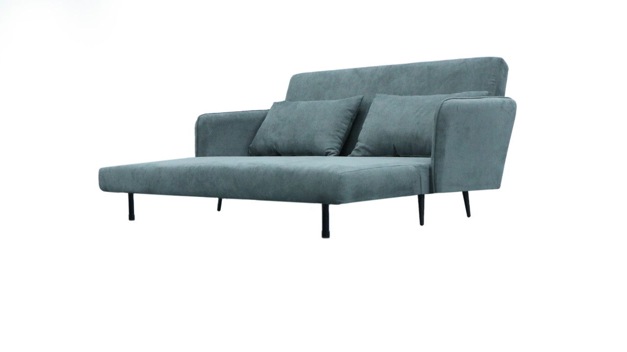 Lawson 61"W Gray Fabric Convertible Loveseat Sleeper with Pillows