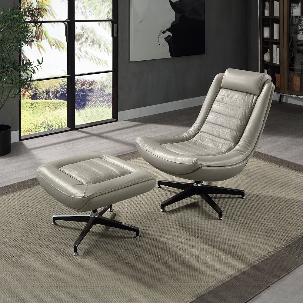 ACME Piran - Ottoman - Twilight | Meri Furniture