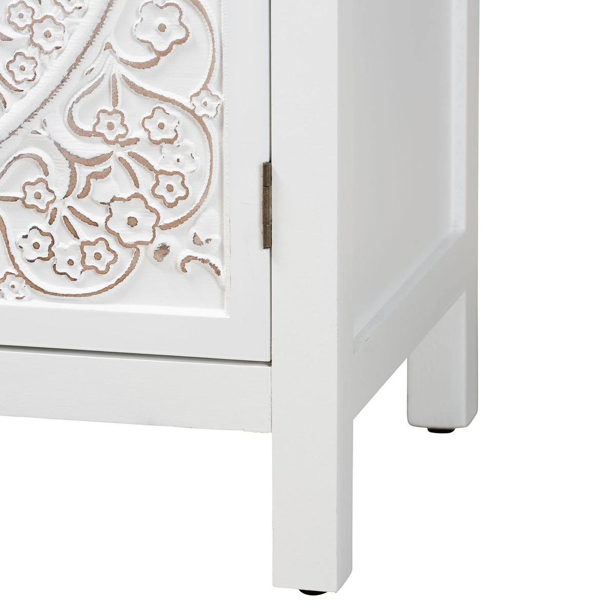 Yelena Classic and Traditional White Finished Wood 2-Door Storage Cabinet
