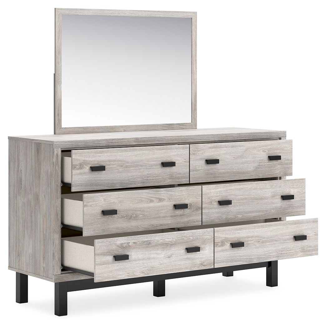 Signature Design by Ashley® Vessalli - Gray - Dresser And Mirror | Meri Furniture