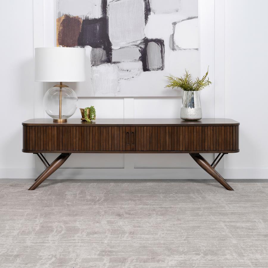 Coaster Fine Furniture Valna - Wood TV Stand With Sliding Doors - Walnut | Meri Furniture