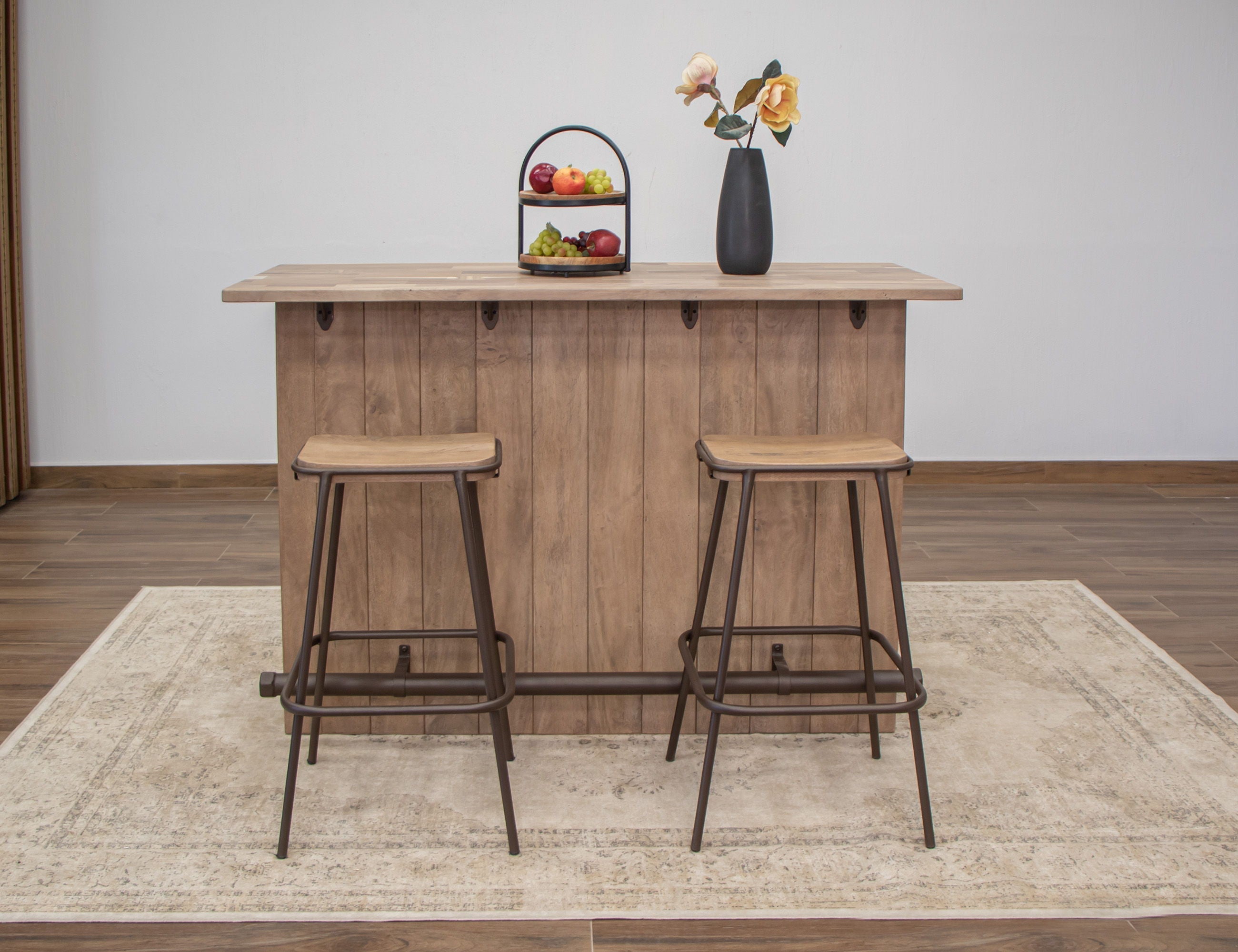 International Furniture Direct Natural Parota - Bar - Brown Cappuccino | Meri Furniture
