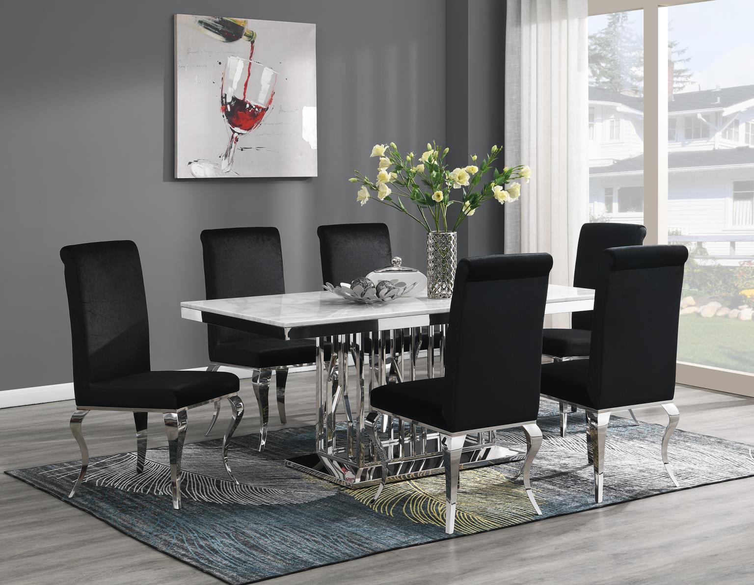 G-081-T-WHITE - Marble Dining Table - White