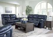 Signature Design by Ashley® Leesworth - Ocean - 3 Pc. - Power Reclining Sofa, Power Reclining Loveseat, Power Rocker Recliner | Meri Furniture
