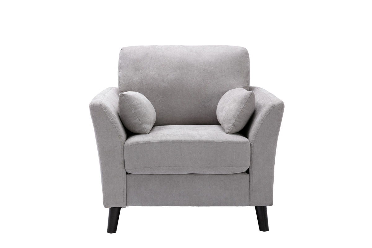 Damian 37"W Light Gray Woven Fabric Chair