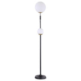 Dacki - Dual Spherical Bulb Metal Floor Lamp - Black