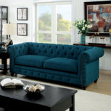 Furniture of America Stanford - Sofa - Dark Teal | Meri Furniture