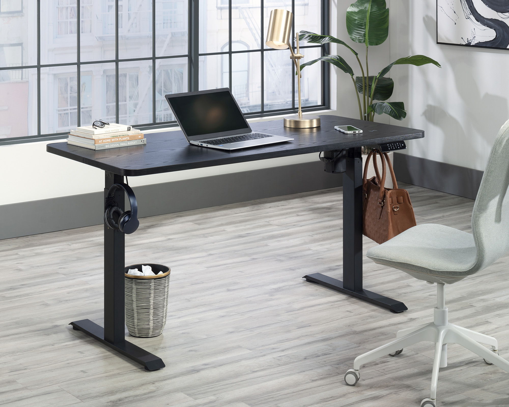 60" x 27" Electric Standing Desk in Black