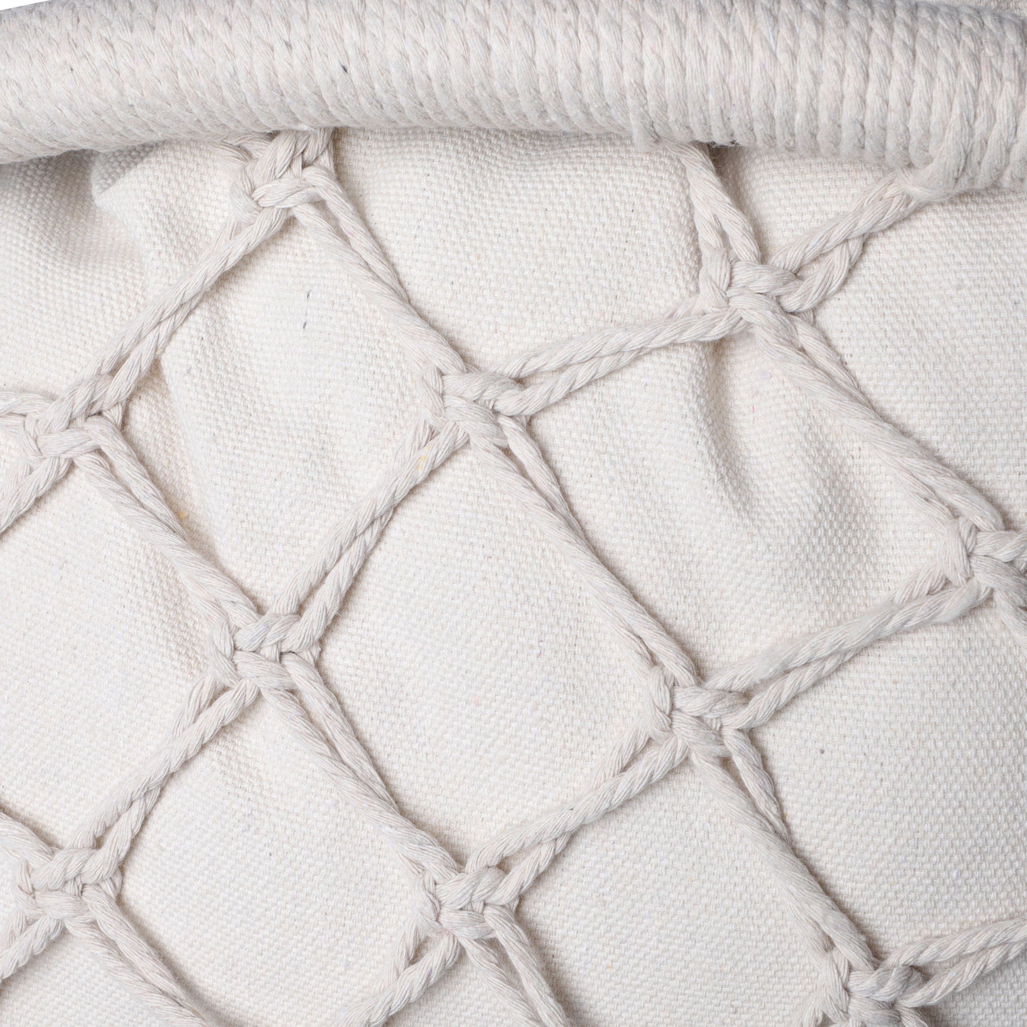 Macrame Hanging Hammock Chair With Cushion, Cotton Rope Swing For Indoor And Outdoor Use, 330 Lbs Capacity - Beige